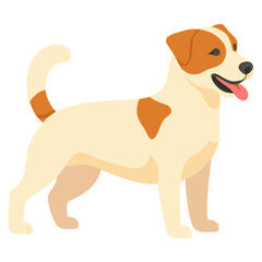 cute jack russell terrier dog pet animal flat color vector illustration template design