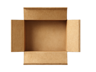 Open cardboard box, top view