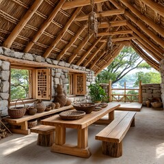 Fototapeta premium Traditional Timber Framing high resolution picture