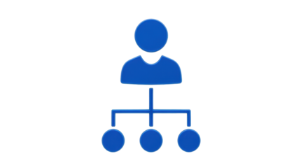 Isolated hierarchical structure concept for business teamwork and organization management