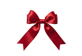 Elegant Red Satin Ribbon – Holiday Decor, Gift Wrapping, High-Resolution Design Element, Transparent PNG Overlay 
 