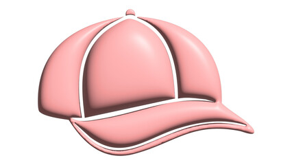 Fototapeta premium Stylish 3D pink baseball cap graphic for modern apparel design trend on transparent background