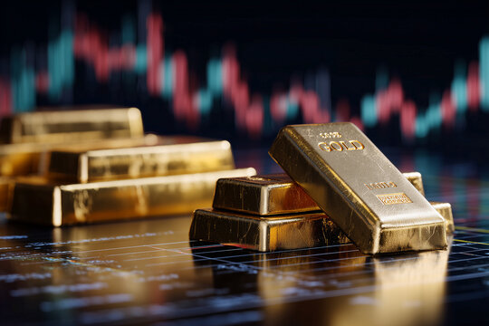 Image of gold trading and stock price chart