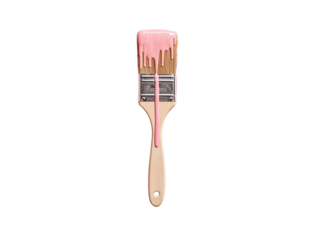 Pink paint dripping from a paintbrush