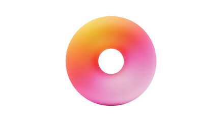 Isolated gradient ring, abstract geometrical torus shape, multicolor render, vibrant colors