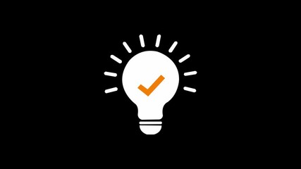 Every thing begins with Idea, Office Quotes Wall Branding, Wall Decal Sticker Vector Design. Idea Word With Light Bulb Concept On Black backgraund . 4k video animation .