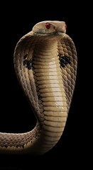 Venomous Snake Hood Closeup Studio Shot