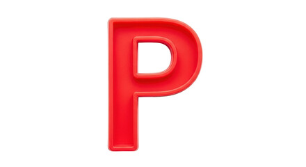 Isolated red letter P, vibrant uppercase character for eye-catching, playful designs
