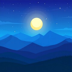 Night mountain landscape