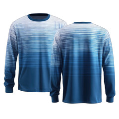 Long-sleeve, ombre blue/white shirt