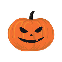 Festive pumpkin for halloween on a white background - Vector illustration