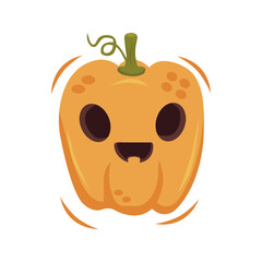 Obraz premium Orange abstract pumpkin with smile for your Halloween design - Vector illustration