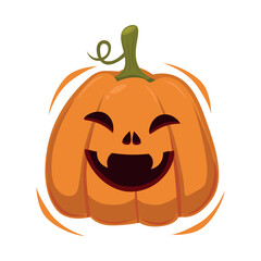 Festive pumpkin for halloween on a white background - Vector illustration