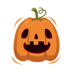 Orange pumpkin with smile for your Halloween design - Vector illustration