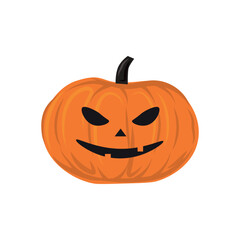 Festive pumpkin for halloween on a white background - Vector illustration