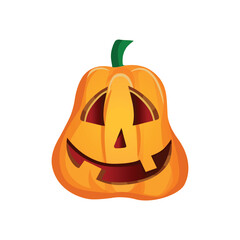 Festive pumpkin for halloween on a white background - Vector illustration