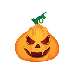 Realistic pumpkin for the holiday halloween on a white background - Vector illustration