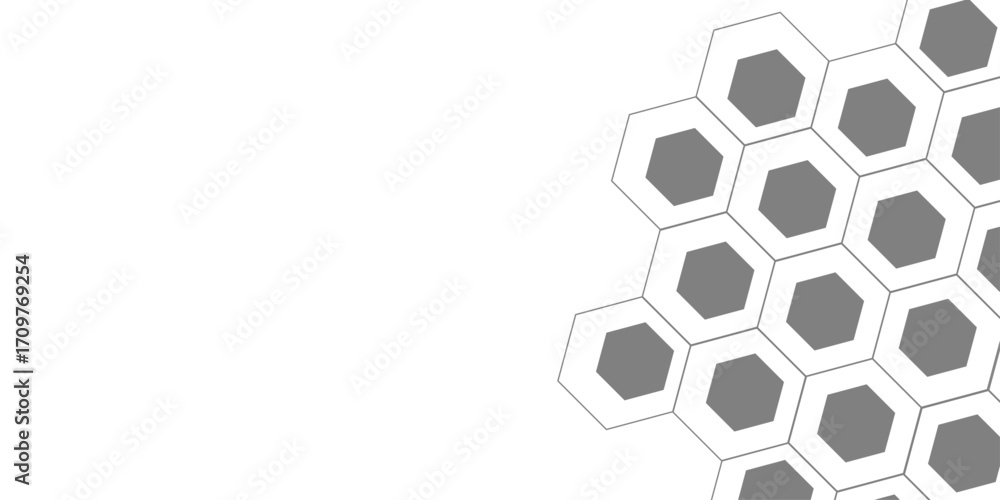 Poster geometric technology white and grey and light grey hexagon background. abstract vector illustration 