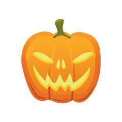Orange pumpkin with smile for your Halloween design - Vector illustration