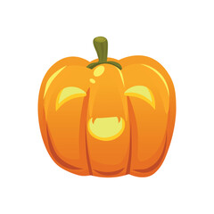 Realistic pumpkin for the holiday halloween on a white background - Vector illustration
