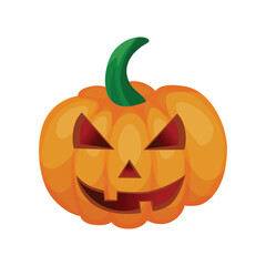 Festive pumpkin for halloween on a white background - Vector illustration