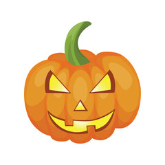 Realistic pumpkin for the holiday halloween on a white background - Vector illustration