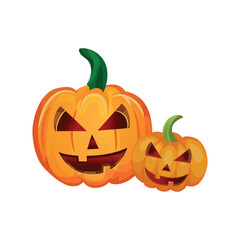 Orange pumpkins with a smile for your Halloween design - Vector illustration