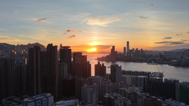 Iconic Victoria Harbour Skyline in Hong Kong Twilight Aug 31 2025