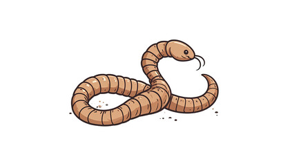 Fototapeta premium Cartoon earthworm in profile