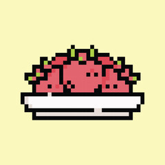 Pixel art vector themed summer with beach, sun, and fun activities elements.Pixel art vector themed summer with beach, sun, and fun activities elements.