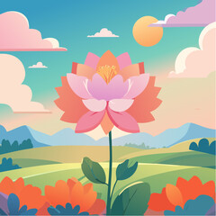 Obraz premium Surreal flower, vector illustration