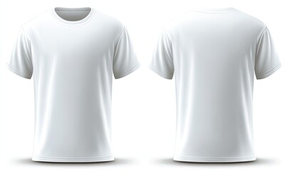 Front and back views of a plain white t-shirt
