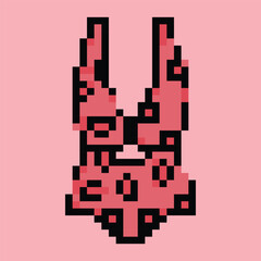 Pixel art vector themed summer with beach, sun, and fun activities elements.Pixel art vector themed summer with beach, sun, and fun activities elements.