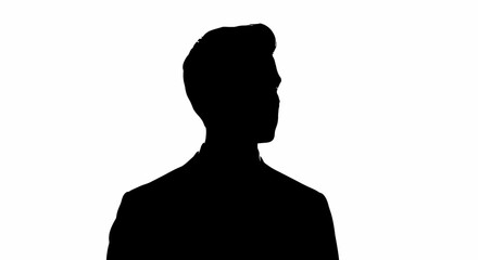 Silhouette of a professional man looking away with confidence and determination