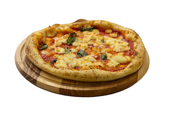 Fresh pizza on a white background