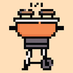 Pixel art vector themed summer with beach, sun, and fun activities elements.Pixel art vector themed summer with beach, sun, and fun activities elements.