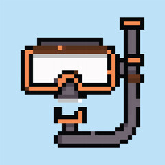 Pixel art vector themed summer with beach, sun, and fun activities elements.Pixel art vector themed summer with beach, sun, and fun activities elements.