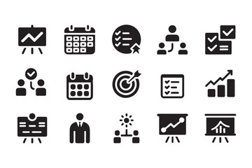 Business icons for planning strategy and success vector