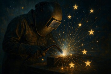 Surreal Welding Sparks Shaped Like Stars
