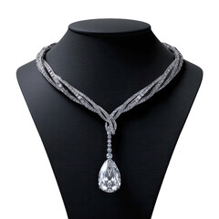 Diamond necklace, teardrop pendant