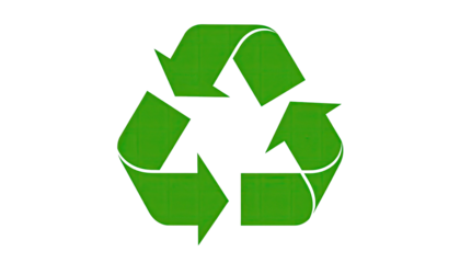 Green recycling symbol on black background (8)