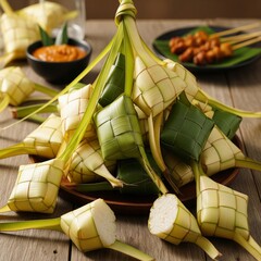 ketupat on the table
