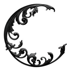 Dark crescent moon decorative frame