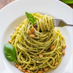 spaghetti with pesto