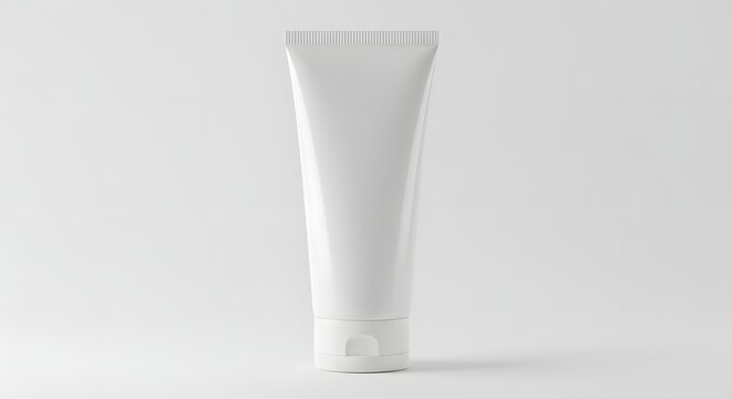Blank White Cosmetic Tube Mockup Skincare Cream Package Design Template