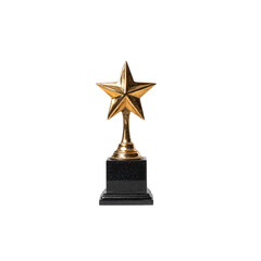 Golden star trophy gleaming with achievement on a sophisticated black granite base symbolizing success and recognition in any competitive arena