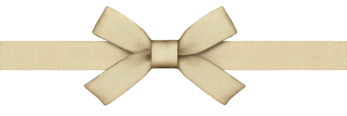 Beige ribbon bow on a horizontal band