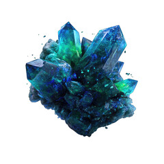Cluster of vibrant, teal-blue crystals