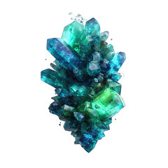 Cluster of vibrant teal and turquoise crystals
