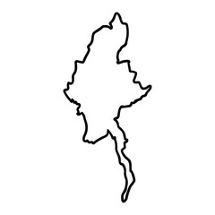 Myanmar country outline in a minimalist style